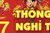 NGHỈ TẾT NGUYÊN ĐÁN 2017
