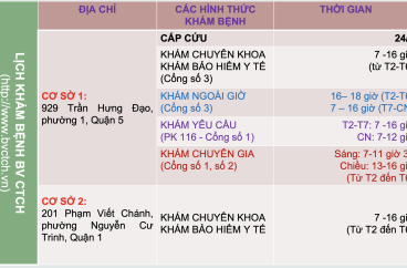 Lịch khám bệnh