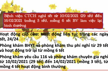 NGHỈ TẾT TÂN SỬU 2021