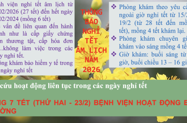 THÔNG BÁO NGHỈ TẾT ÂM LỊCH 2026