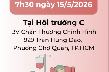 Hiến máu nhân đạo Đợt 1 năm 2026 tại Bệnh viện Chấn thương Chỉnh hình
