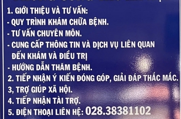 Phòng Công tác xã hội – tư vấn, hỗ trợ, kết nối, đồng hành cùng bệnh nhân
