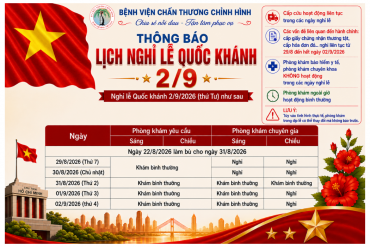 THÔNG BÁO LỊCH NGHỈ LỄ QUỐC KHÁNH 02/09/2026