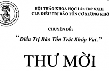 ĐIỀU TRỊ BẢO TỒN TRẬT KHỚP VAI