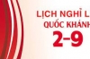 Thông báo nghỉ lễ Quốc Khánh 02/09