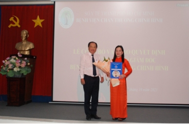 CÔNG BỐ QUYẾT ĐỊNH BỔ NHIỆM LẠI CHỨC VỤ PHÓ GIÁM ĐỐC BỆNH VIỆN CHẤN THƯƠNG CHỈNH HÌNH
