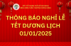 NGHỈ LỄ TẾT DƯƠNG LỊCH 01/01/2025